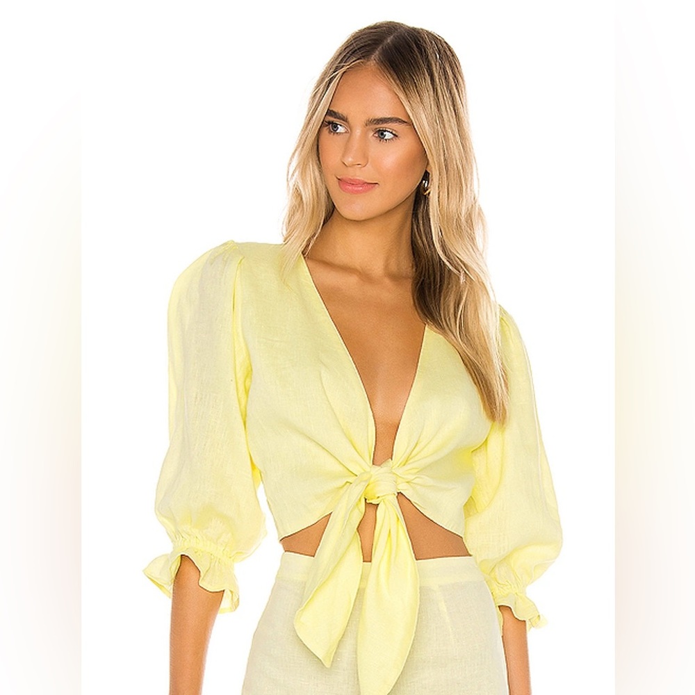 Faithfull The Brand Jacinta Top in Plain Daffodil Yellow